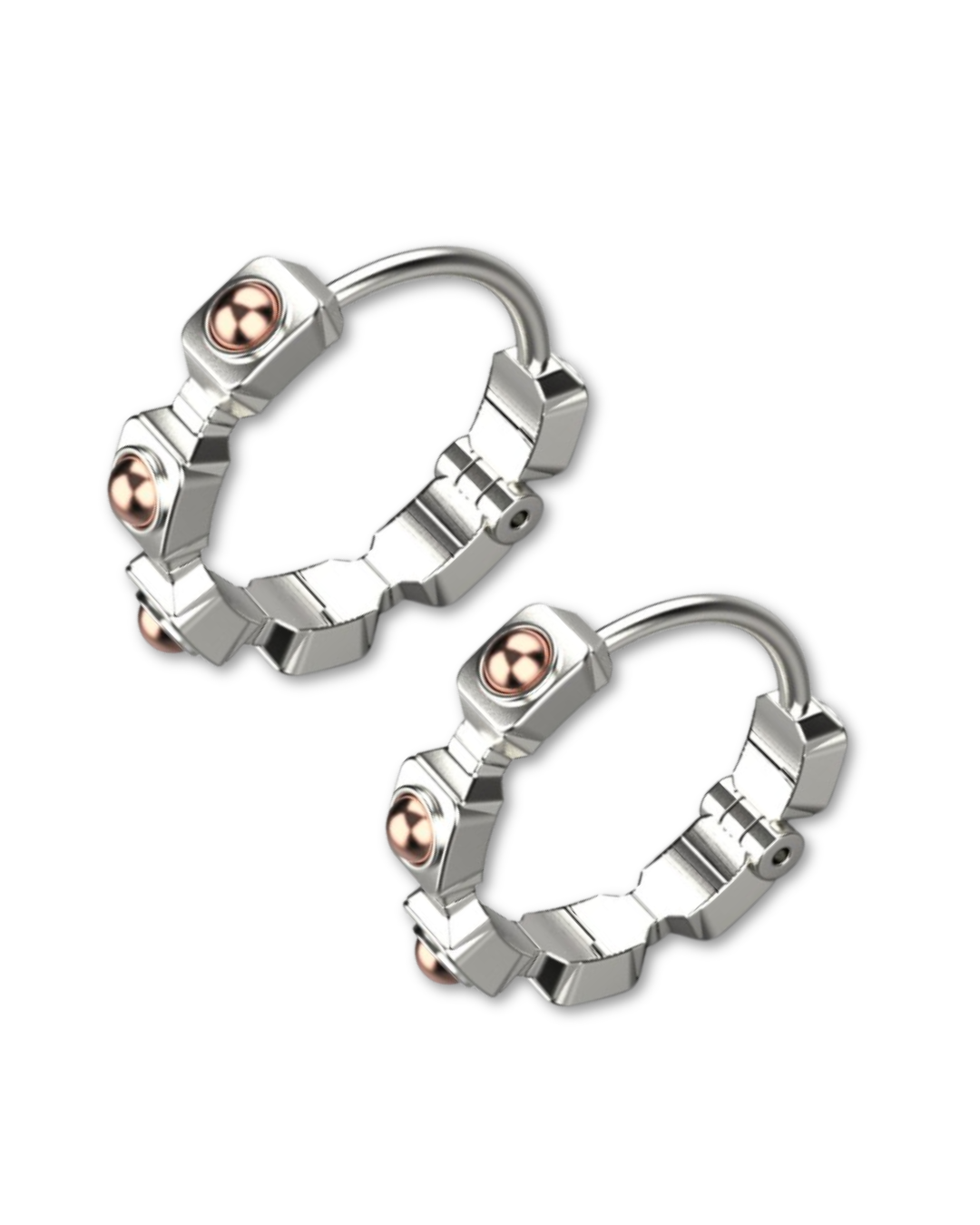 Empire Earrings – 18K White Gold, Rose Gold Plated Sterling Silver