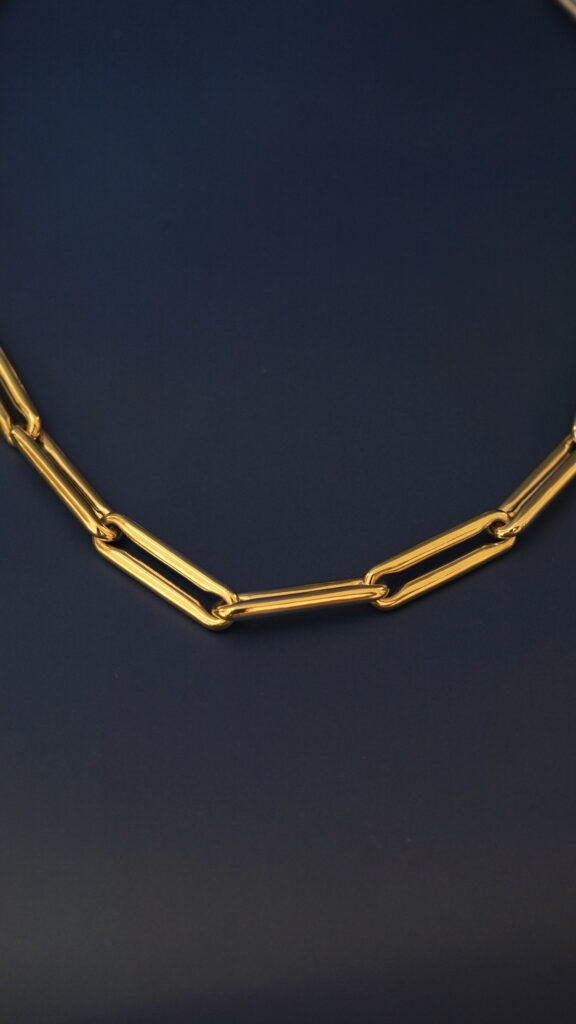 Linear Link Chain Necklace – 18K Vermiel Gold Linear Link Chain Necklace – 18K Vermiel Gold