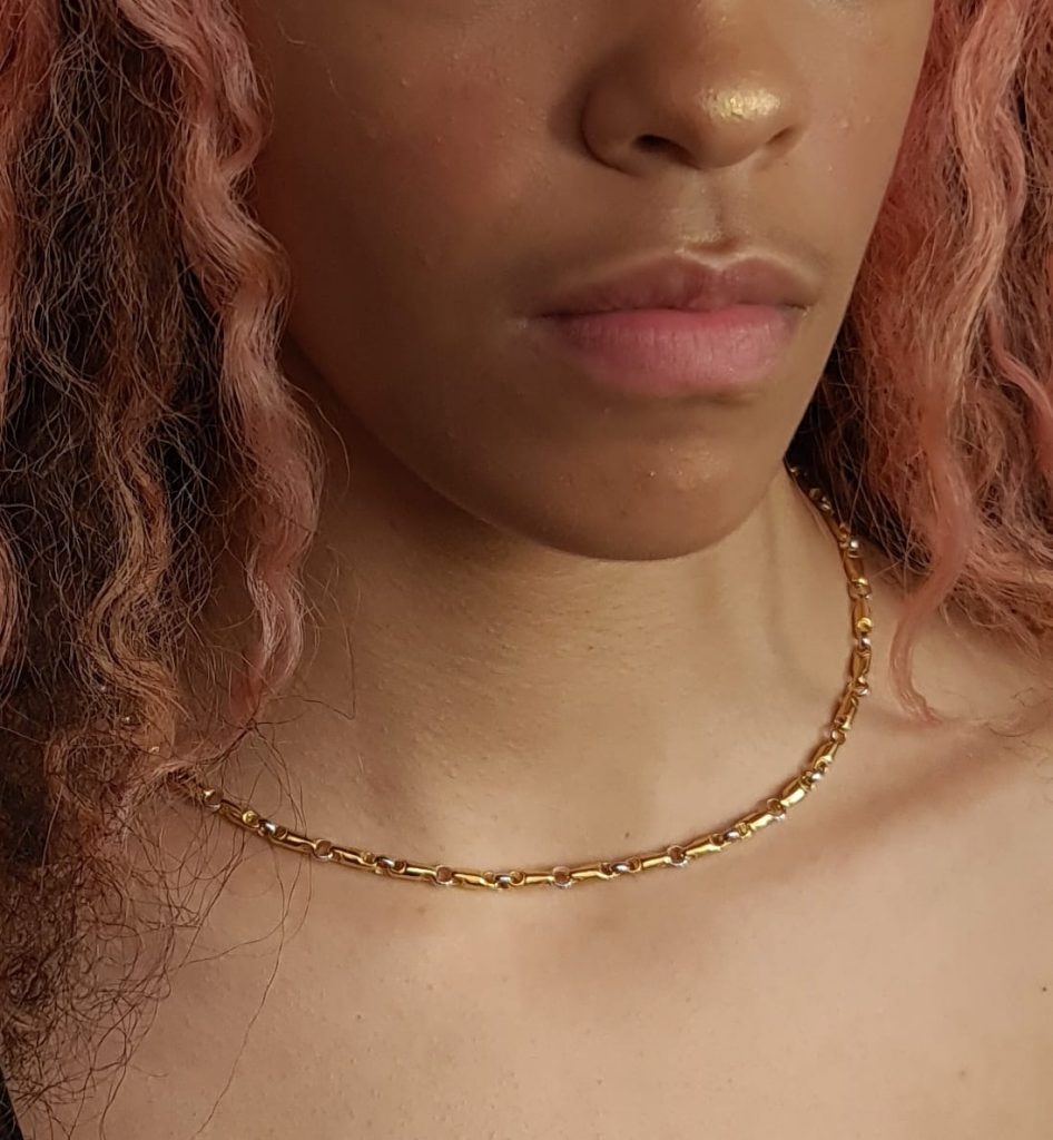 Molten Necklace – 18K Yellow Gold, White Gold