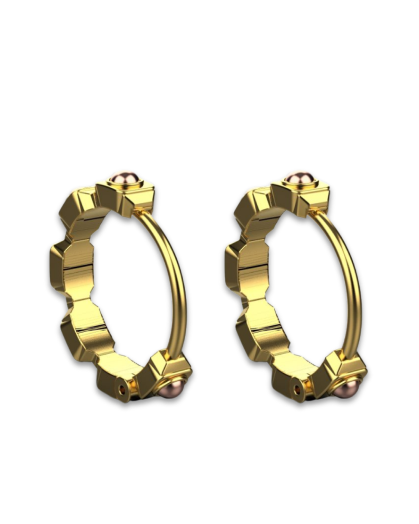 Empire Earrings – 18K Gold, Rose Gold Plated Sterling Silver Empire Earrings – 18K Gold, Rose Gold Plated Sterling Silver