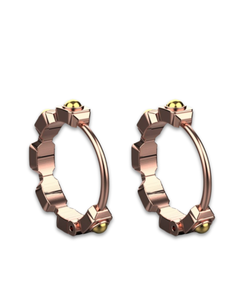 Empire Earrings II – 18K Gold, Rose Gold Plated Sterling Silver