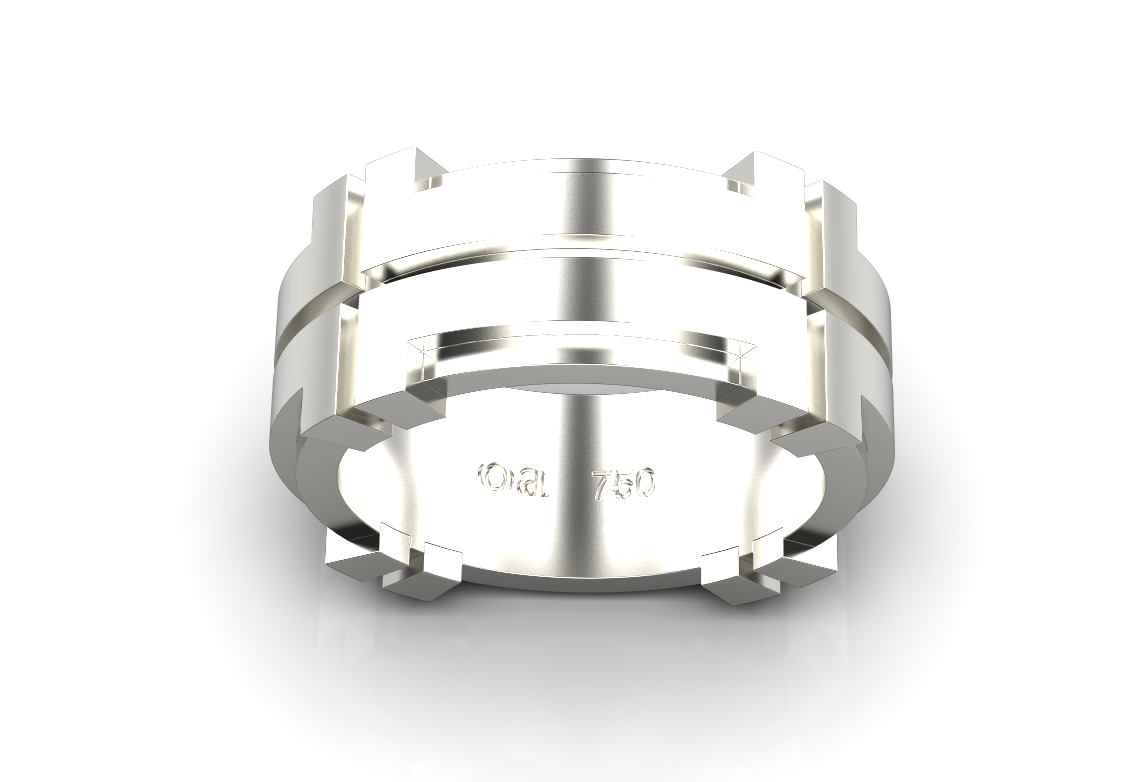 T-Crown Ring  – 18K White Gold