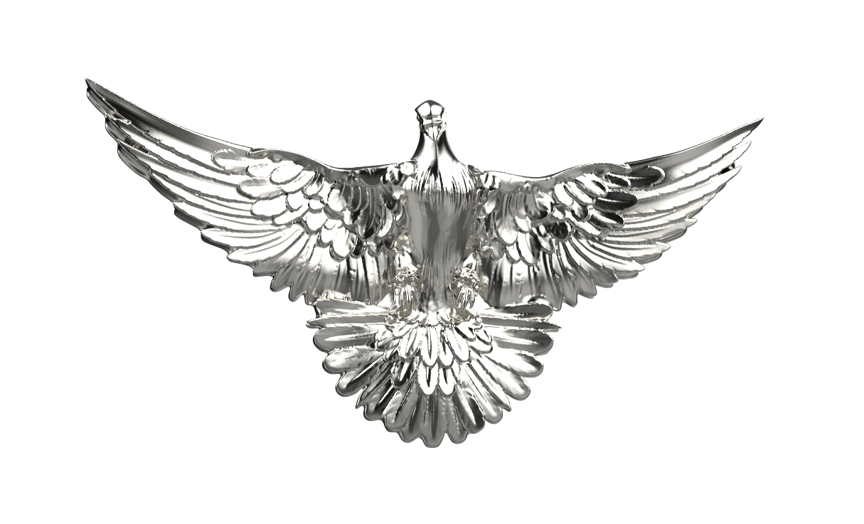 Dove Brooch – 18K White Gold