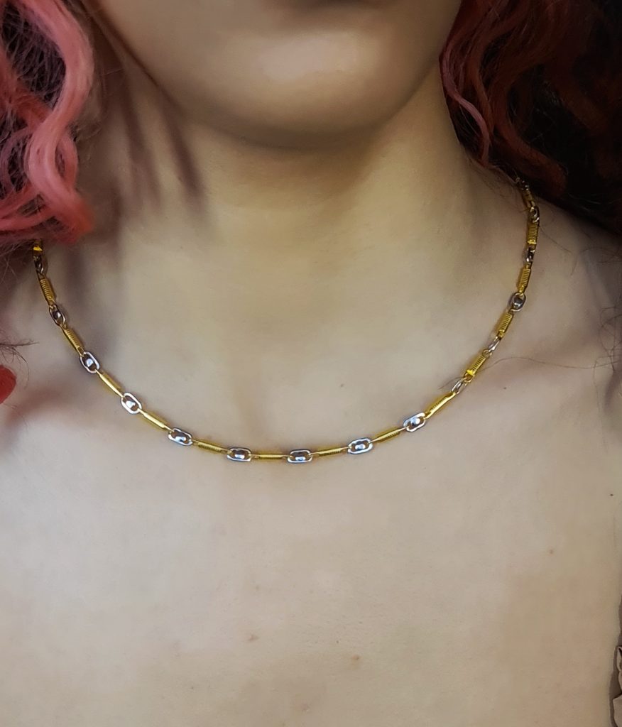 Spiral Button Link Necklace -18K Vermeil Gold Spiral Button Link Necklace -18K Vermeil Gold