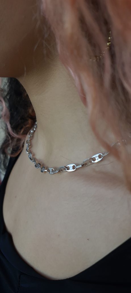 Button Chain Necklace – 18K White Gold Button Chain Necklace – 18K White Gold