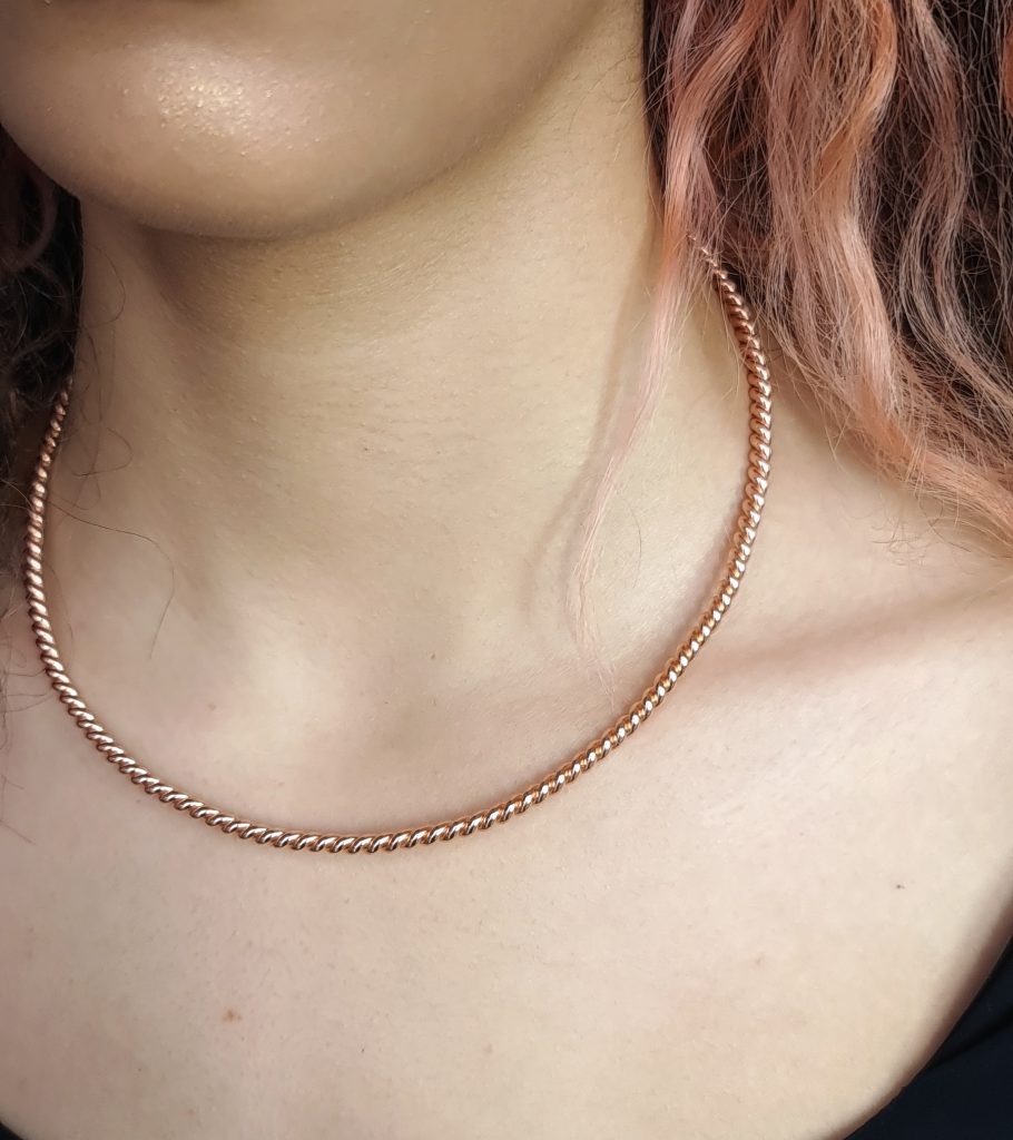 Twirl Torc Necklace – 18K Rose Gold Plated Sterling Silver Twirl Torc Necklace – 18K Rose Gold Plated Sterling Silver