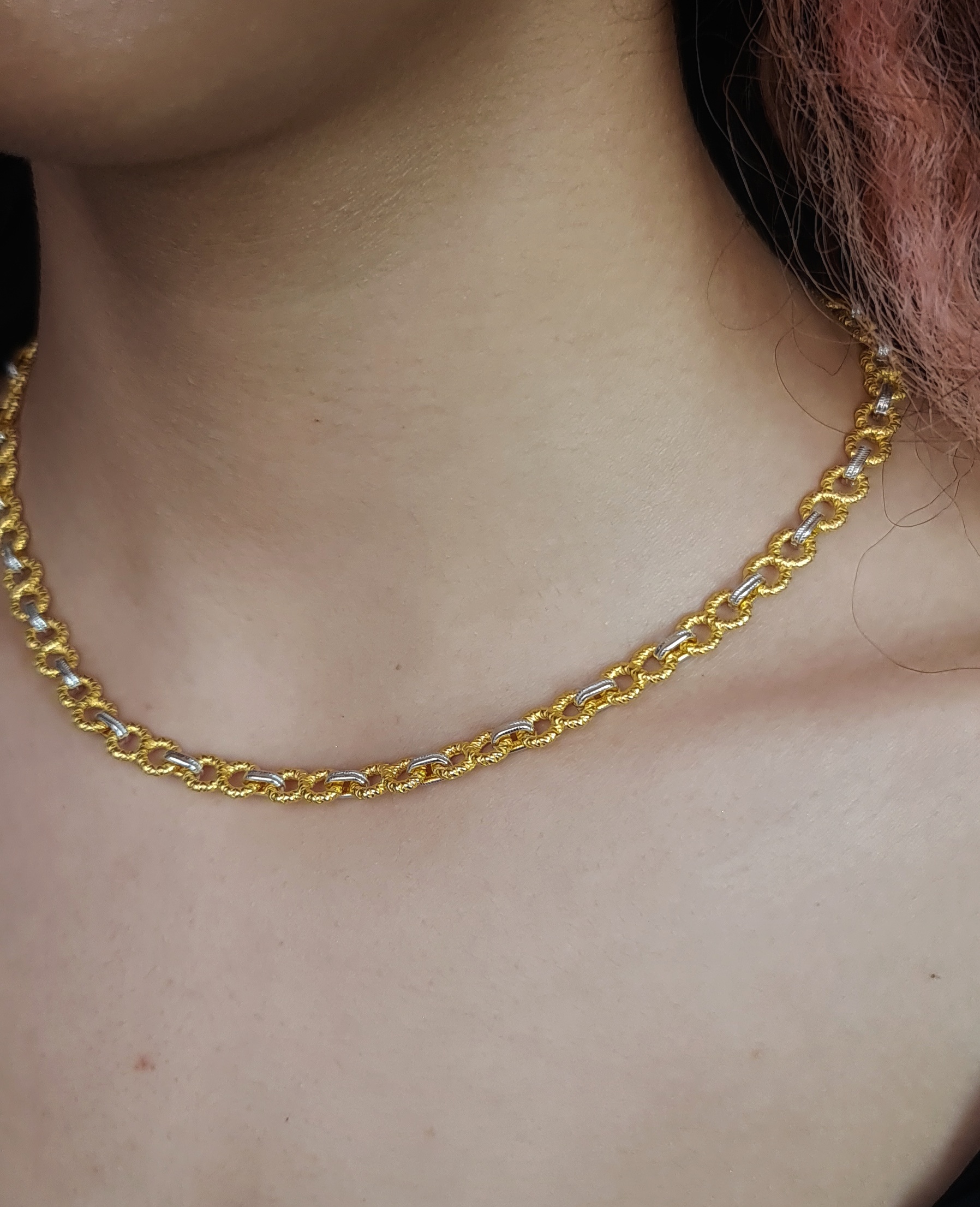 Amoure Necklace – 18K Gold, Rhodium Plated Sterling Silver Amoure Necklace – 18K Gold, Rhodium Plated Sterling Silver