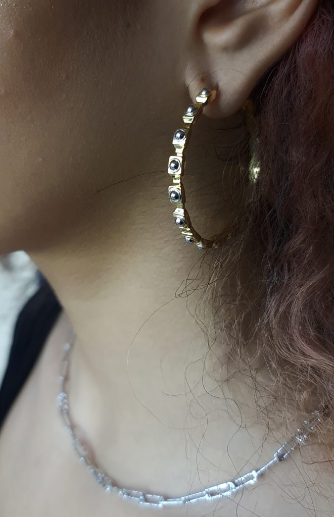 Empire XL Earrings – 18K Rose Gold, Rhodium Plated Sterling Silver