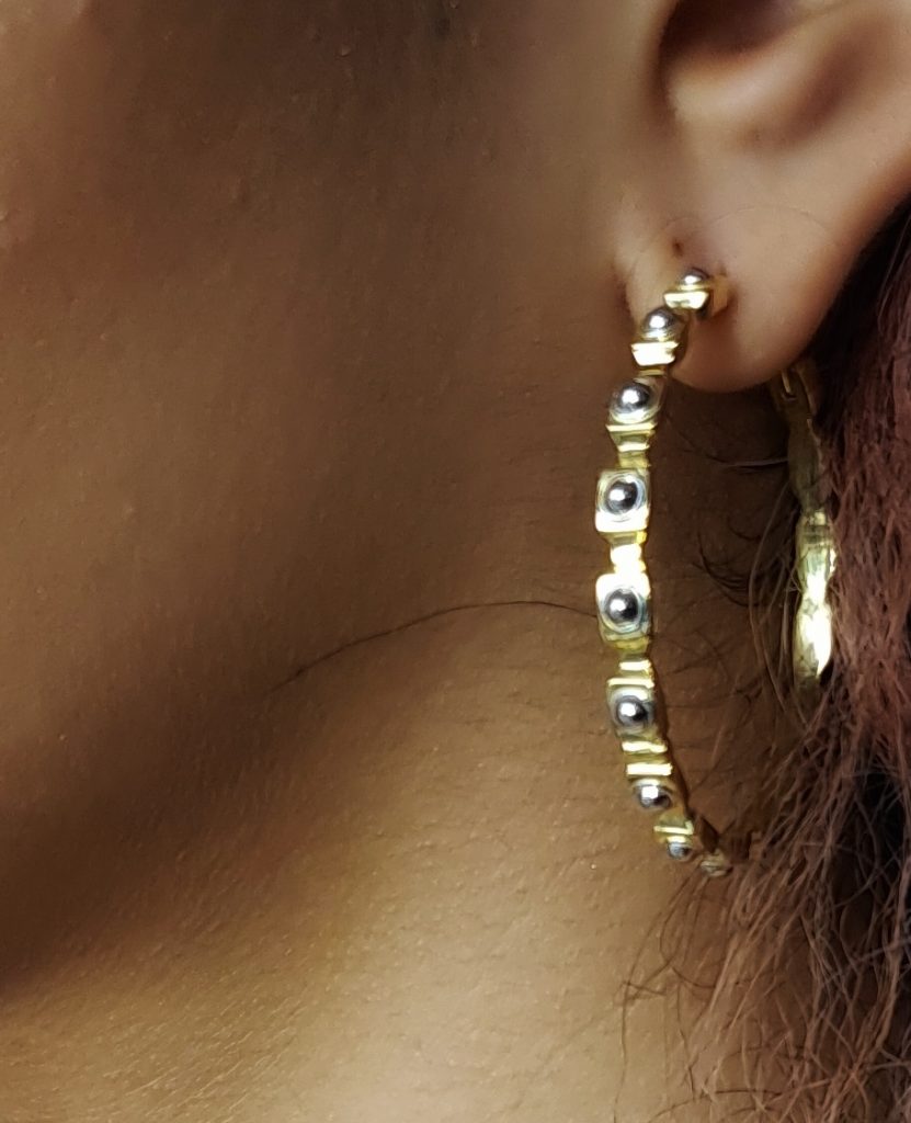 Empire XL Earrings II – 18K Gold, Rhodium Plated Sterling Silver
