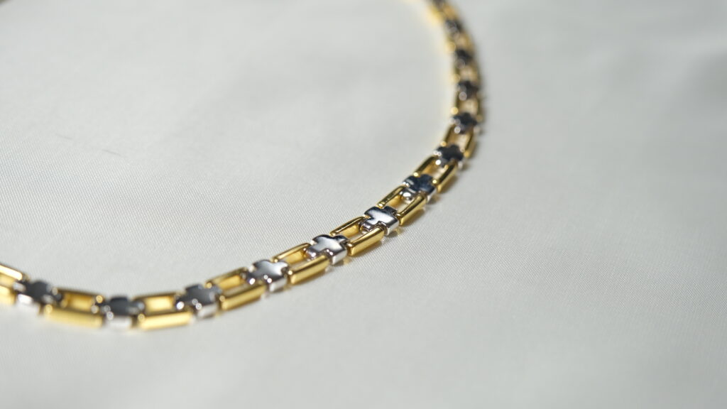 Cross Link Necklace II- 18K Gold, Rhodium Plated Sterling Silver Cross Link Necklace II- 18K Gold, Rhodium Plated Sterling Silver
