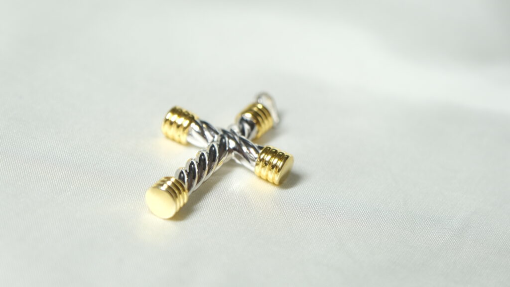 Cross Pendant -18K Gold, White Gold