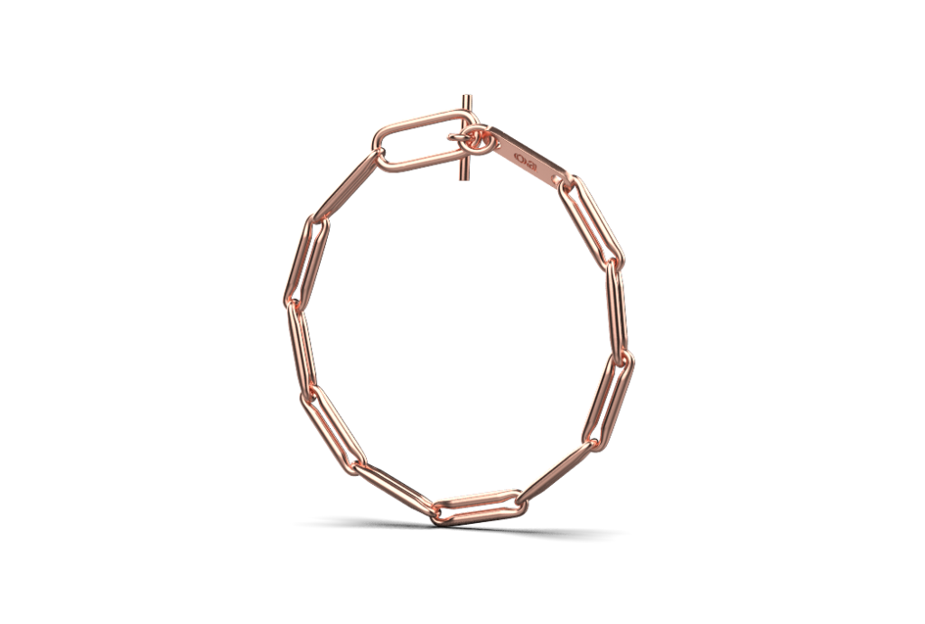 Linear link Chain Bracelet – 18K Rose Gold Plated Sterling Silver