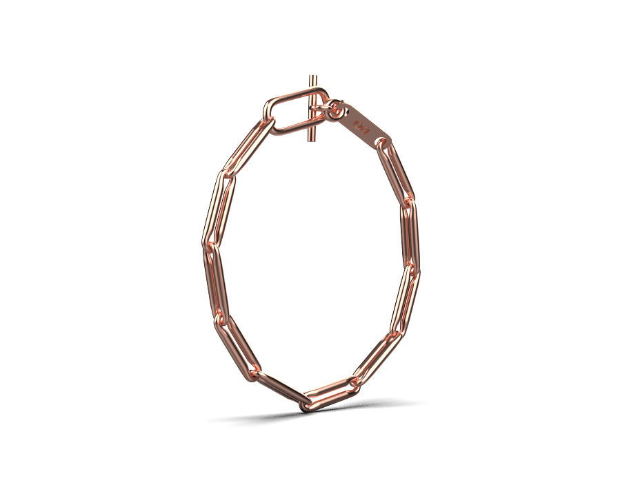 Linear link Chain Bracelet – 18K Rose Gold Plated Sterling Silver
