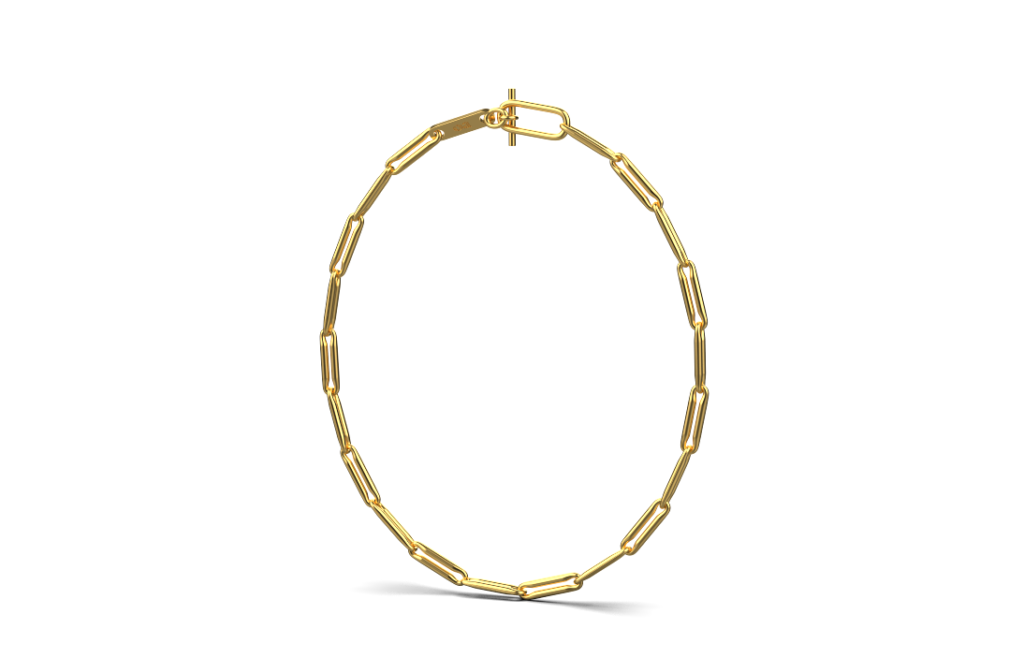 Linear Link Chain Necklace – 18K Vermiel Gold Linear Link Chain Necklace – 18K Vermiel Gold