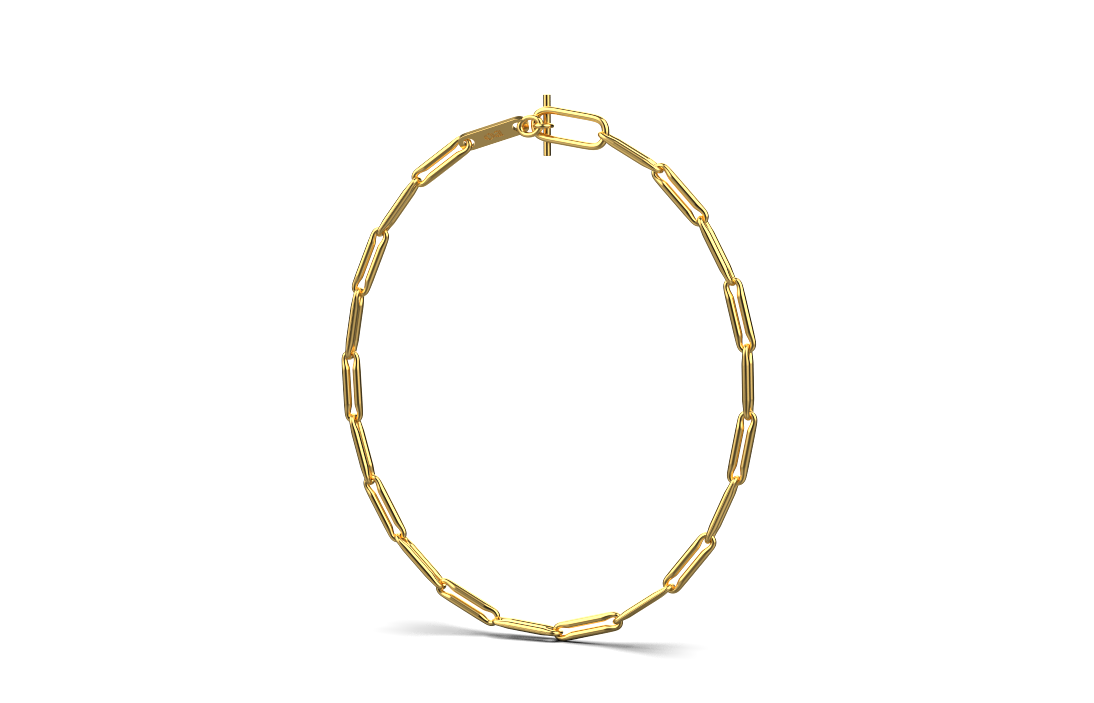 Linear Link Chain Necklace – 18K Vermiel Gold