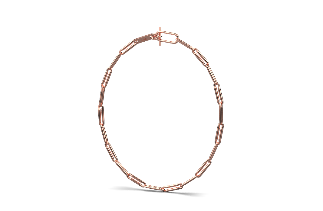 Linear Link Chain Necklace – 18K Rose Gold Plated Sterling Silver