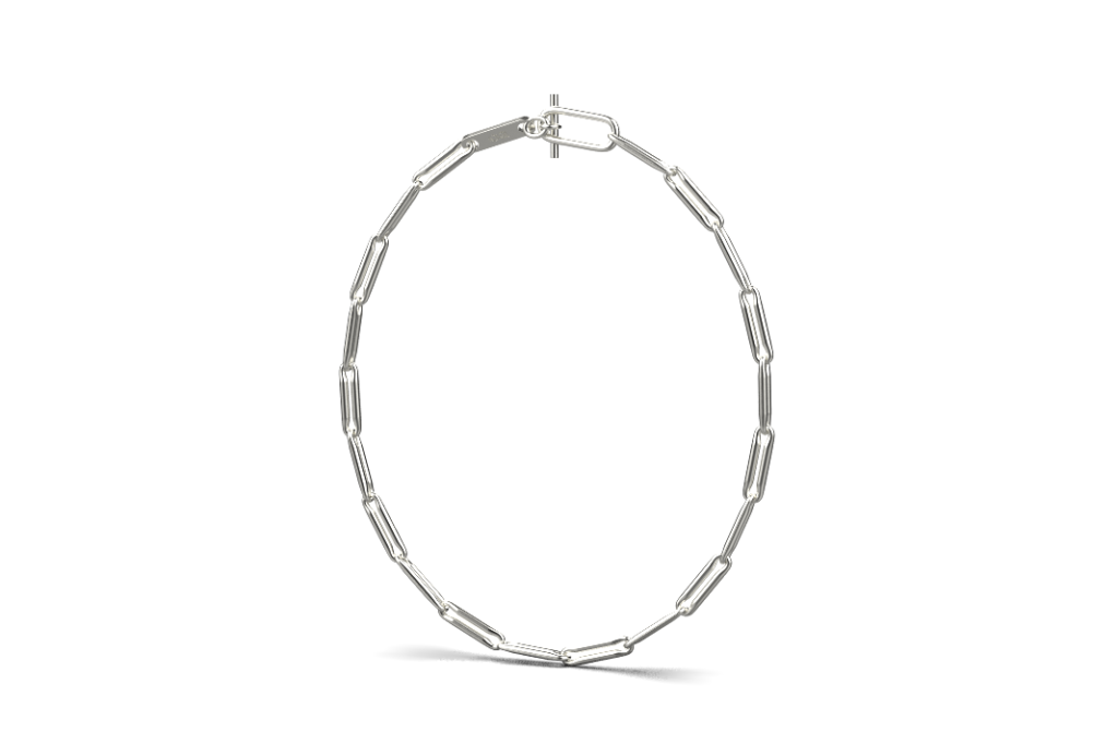 Linear Link Chain Necklace – Sterling Silver Linear Link Chain Necklace – Sterling Silver