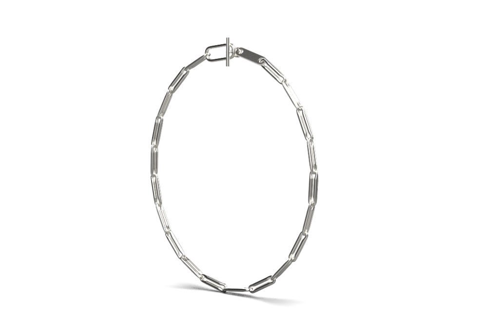 Linear Link Chain Necklace – Sterling Silver Linear Link Chain Necklace – Sterling Silver