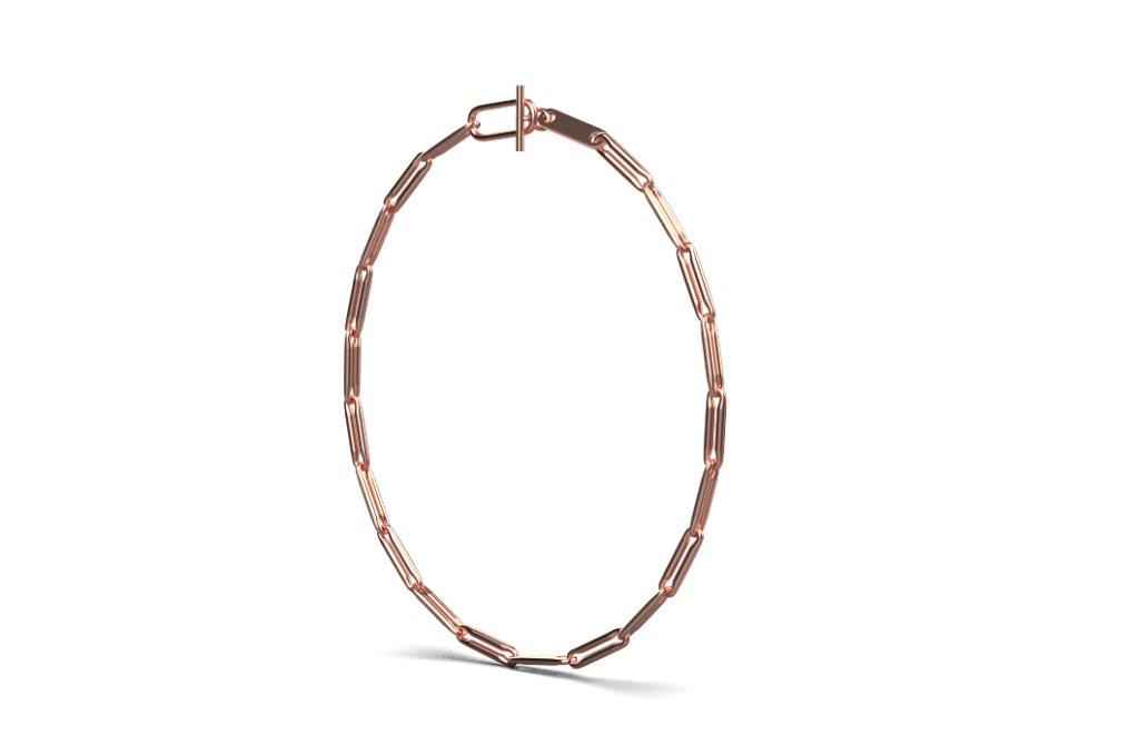 Linear Link Chain Necklace – 18K Rose Gold Plated Sterling Silver Linear Link Chain Necklace – 18K Rose Gold Plated Sterling Silver