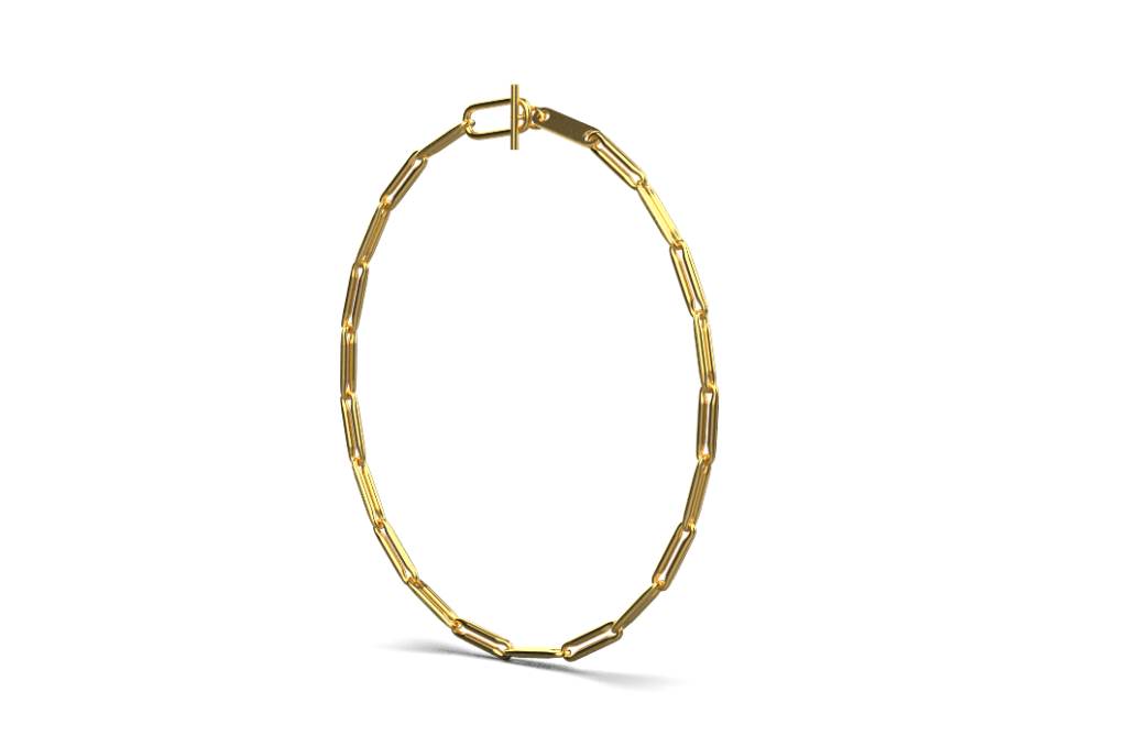 Linear Link Chain Necklace – 18K Vermiel Gold Linear Link Chain Necklace – 18K Vermiel Gold