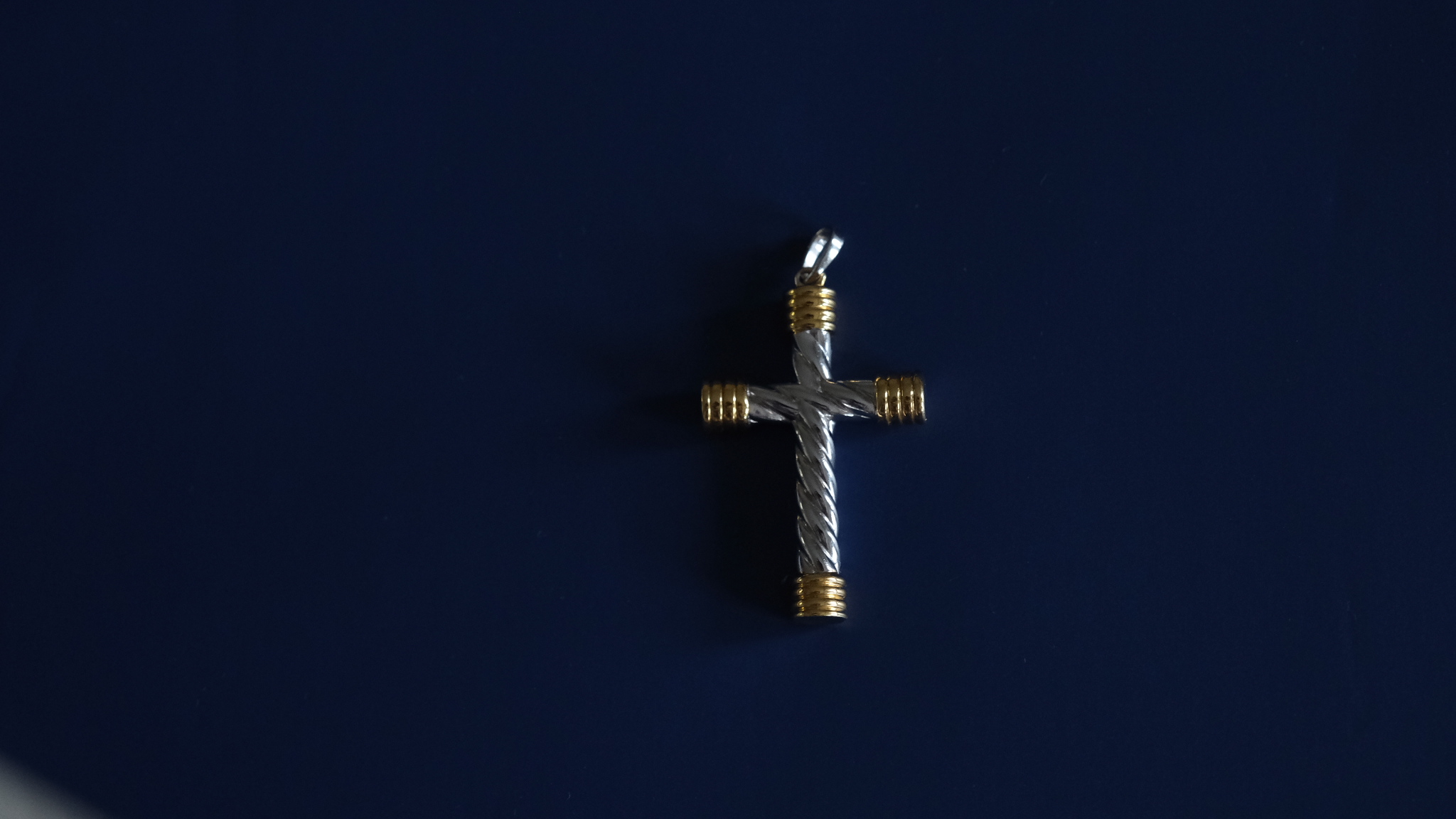 Cross Pendant -18K Gold, White Gold