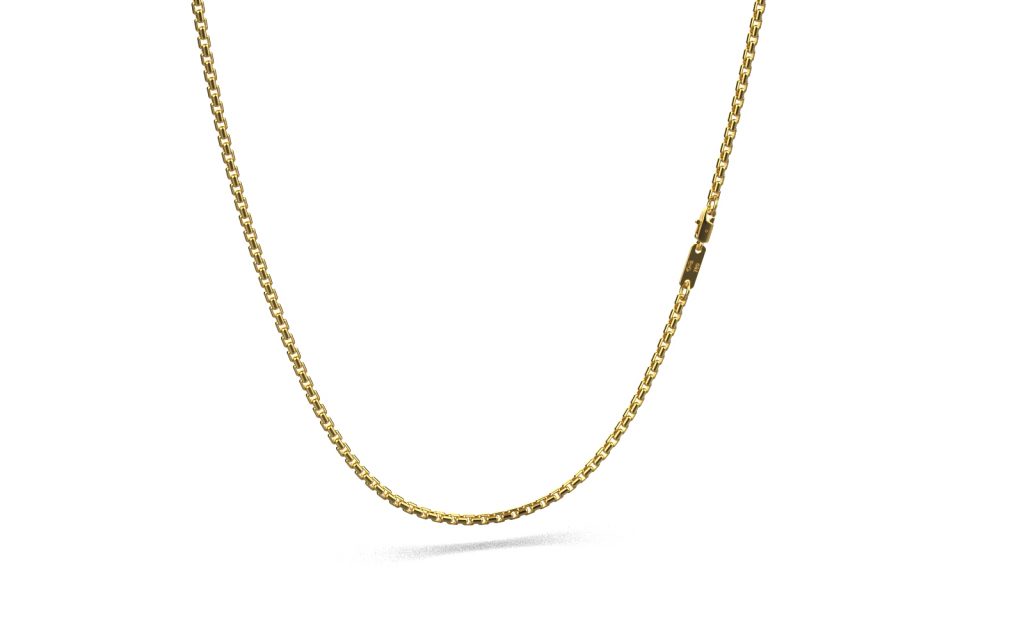 Box Chain Necklace – 18K Gold