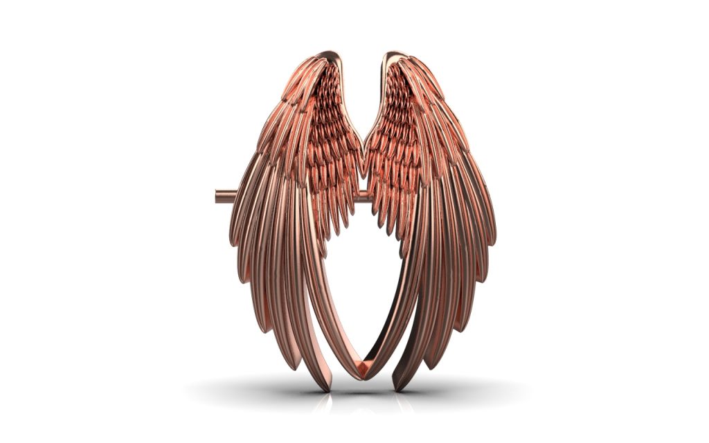 Angel Wings Brooch – 18K Rose Gold Angel Wings Brooch – 18K Rose Gold