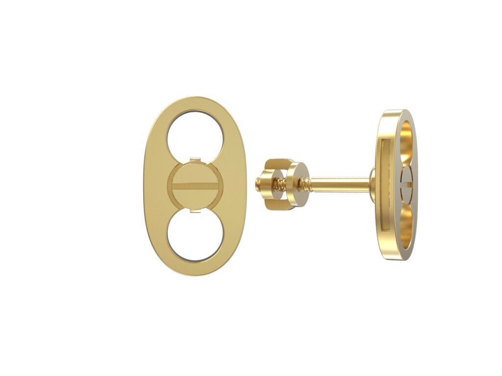 Button Earrings – 18K Gold
