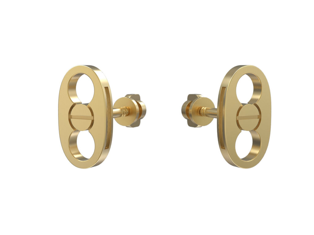 Button Earrings – 18K Gold