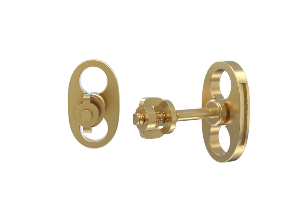 Button Earrings – 18K Gold