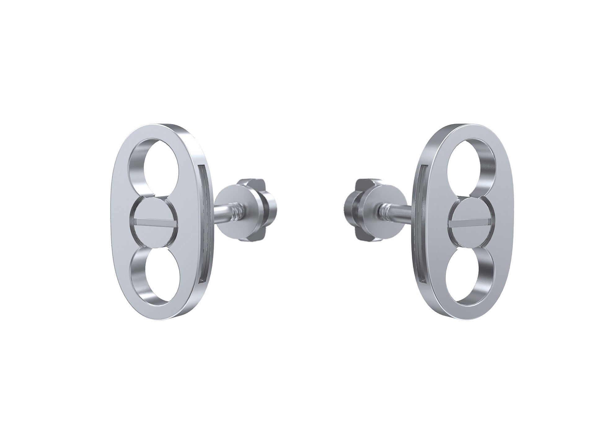 Button Earrings – Platinum