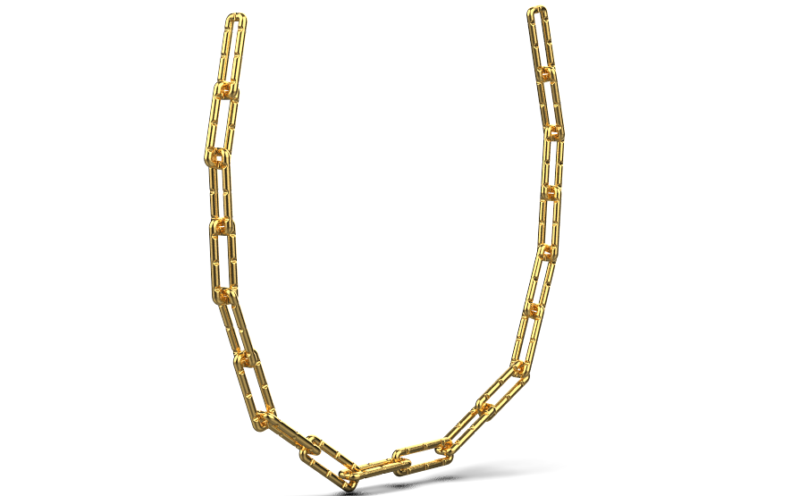 Linear Cut Link Necklace – 18K Gold Linear Cut Link Necklace – 18K Gold