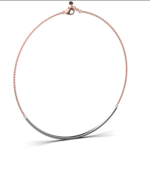 Katy Necklace – 18K Rose Gold, White Gold