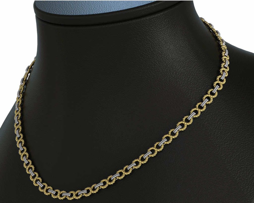 Amoure Necklace – 18K Gold, Rhodium Plated Sterling Silver Amoure Necklace – 18K Gold, Rhodium Plated Sterling Silver