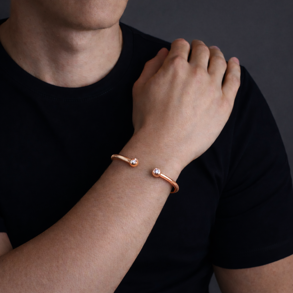 Ball Torque Bracelet 0.12ct – 18K Rose Gold