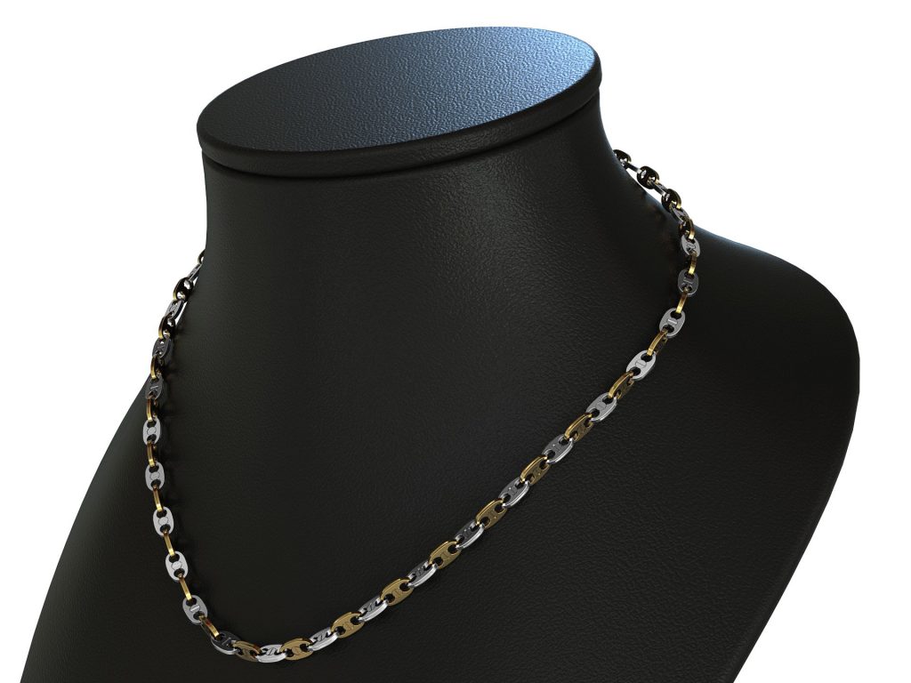 Button Chain Necklace – 18k Yellow,White Gold Button Chain Necklace – 18k Yellow,White Gold