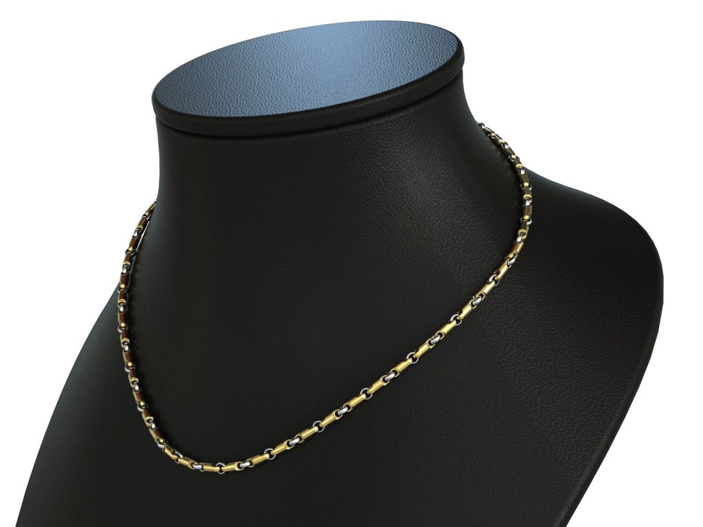 Molten Necklace – 18K Yellow Gold, White Gold