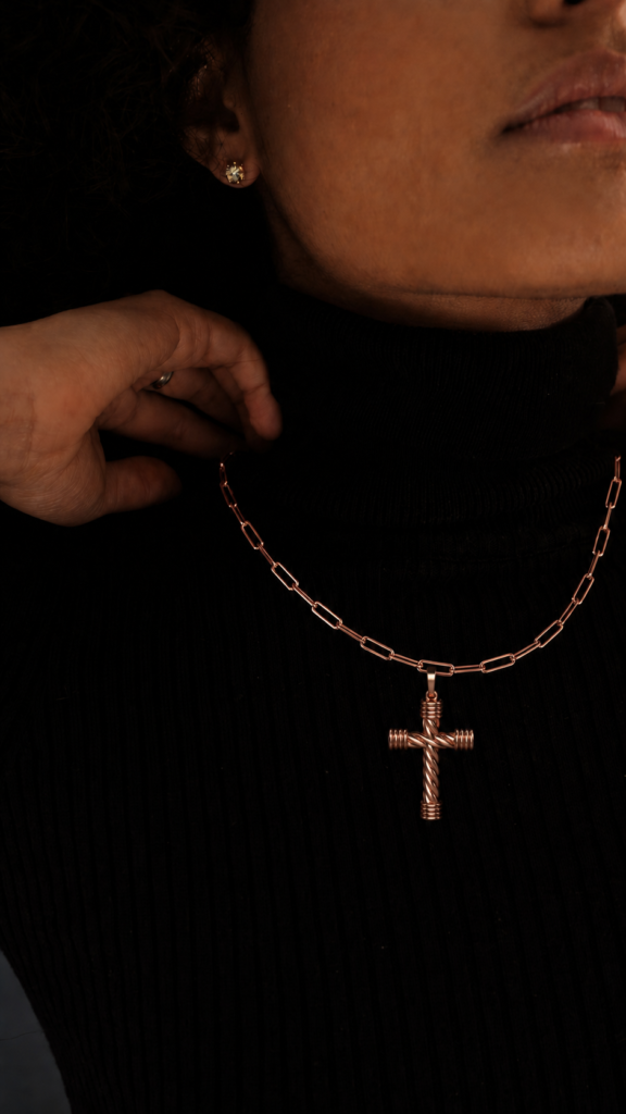 Gold cross chain