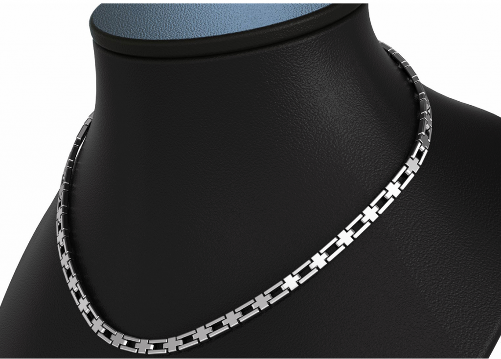 platinum chains: Cross Link Necklace