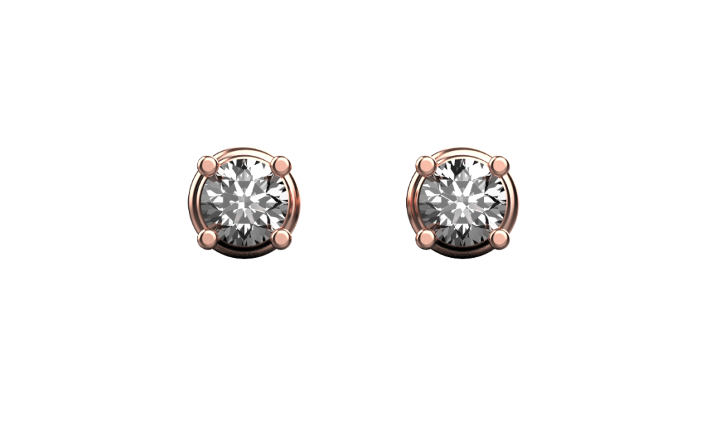 Diamond Stud Earrings – 18K Rose Gold – 0.48ct Diamond Stud Earrings – 18K Rose Gold – 0.48ct