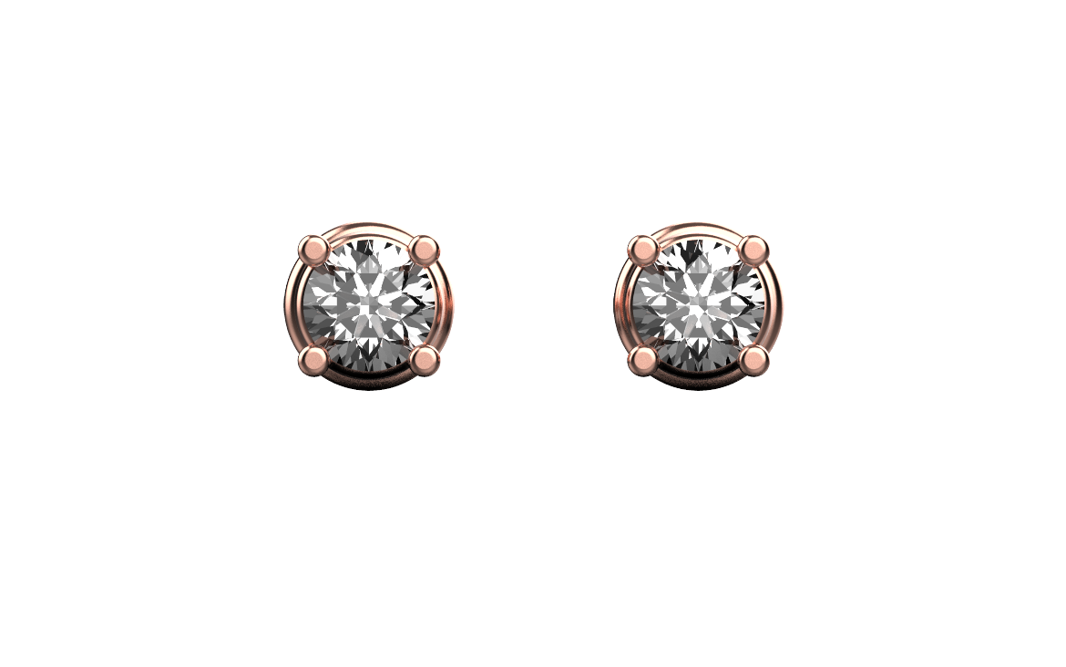 Diamond Stud Earrings – 18K Rose Gold – 0.48ct