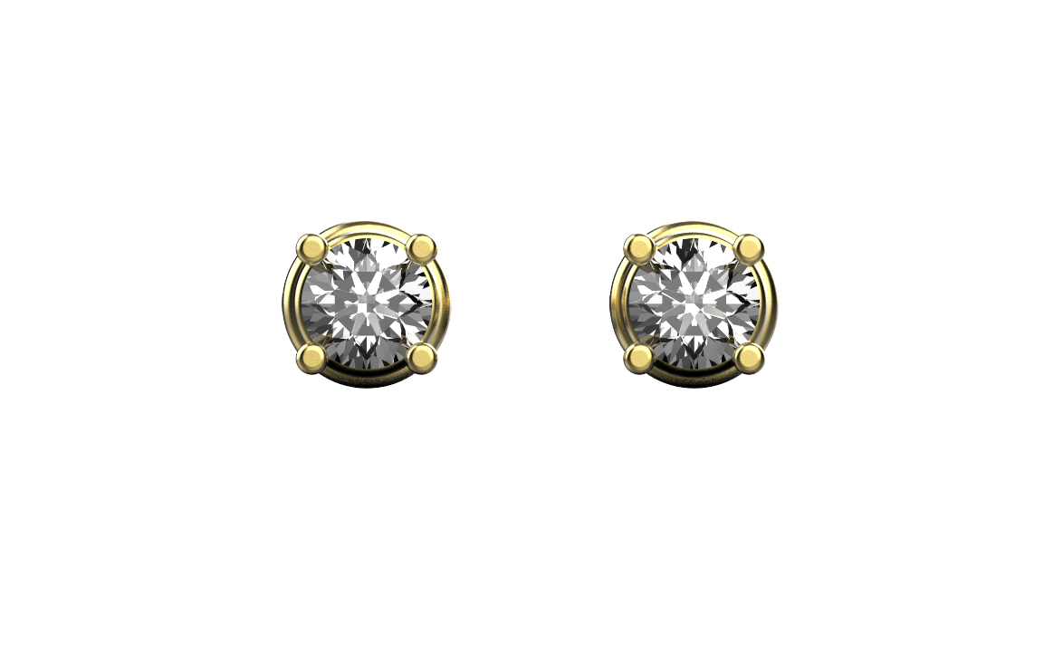 Diamond Stud Earrings – 18K Gold – 0.48ct