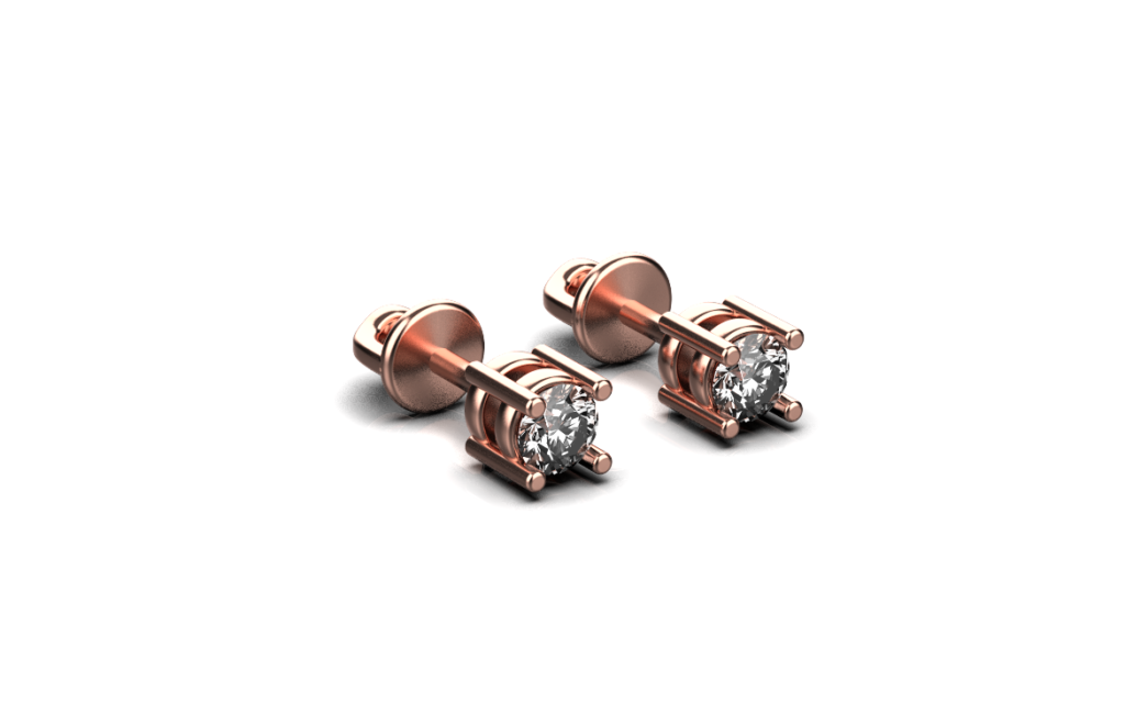 Diamond Stud Earrings – 18K Rose Gold – 0.48ct Diamond Stud Earrings – 18K Rose Gold – 0.48ct