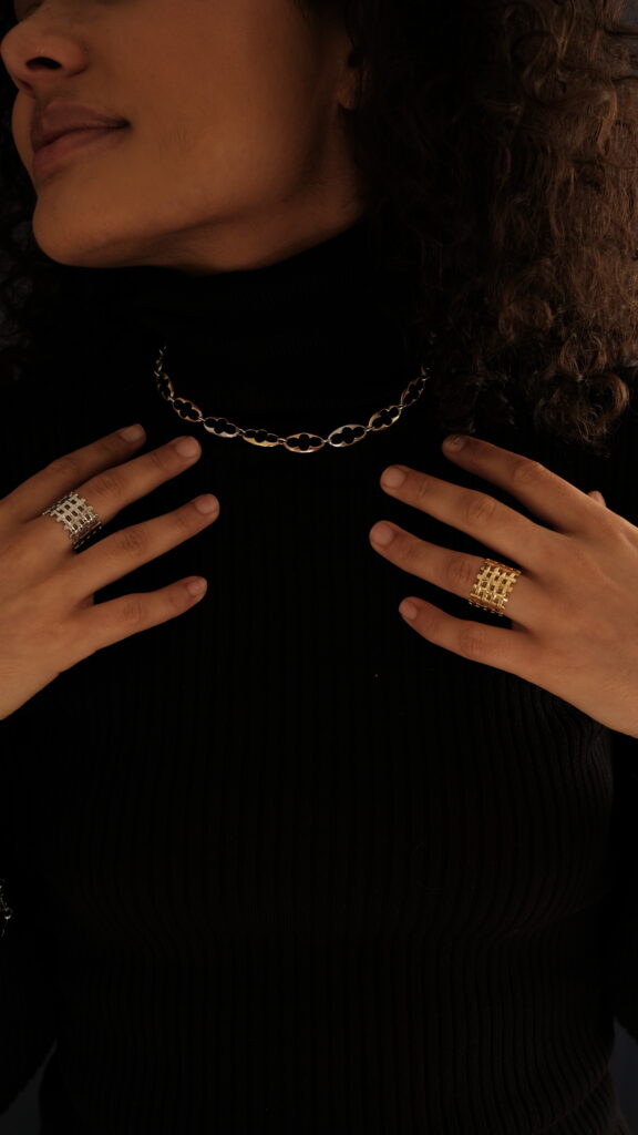 Esther Link Necklace – 18K Gold, Rose Gold, Rhodium Plated Sterling Silver Esther Link Necklace – 18K Gold, Rose Gold, Rhodium Plated Sterling Silver