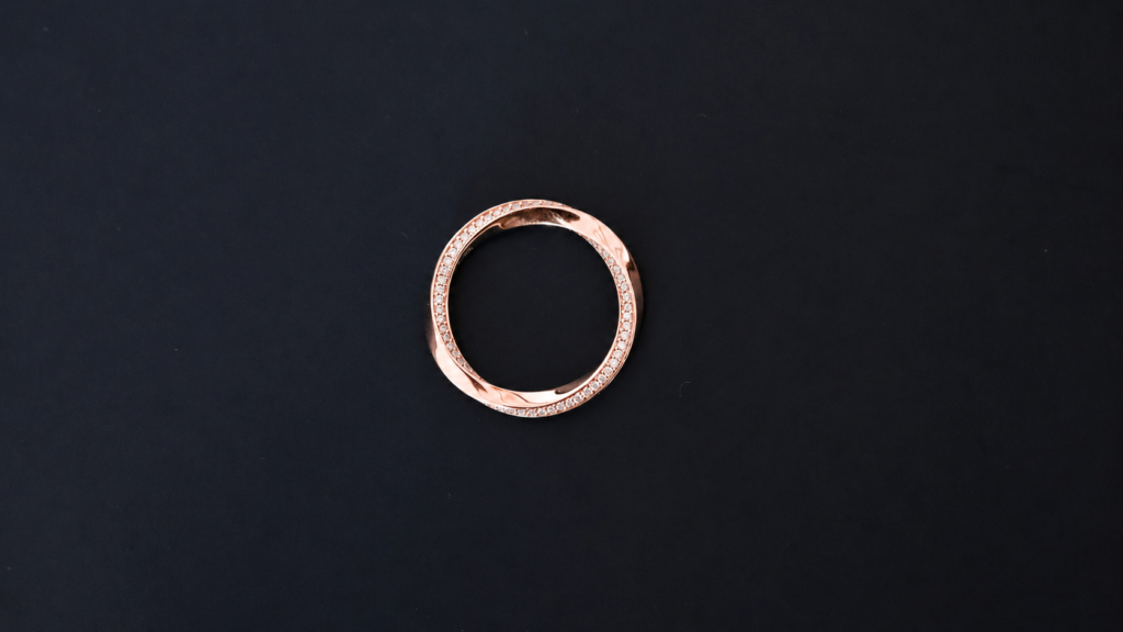 Eternity Twirl Round Cut Ring 18K Rose Gold- 0.36ct