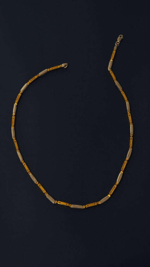 Flat T Chain Necklace – 18K Gold, Rhodium Plated Sterling Silver Flat T Chain Necklace – 18K Gold, Rhodium Plated Sterling Silver