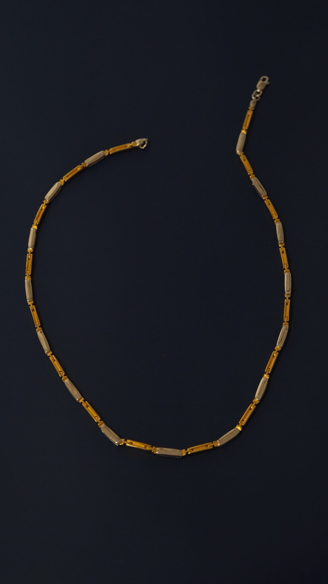 Flat T Chain Necklace – 18K Gold, Rhodium Plated Sterling Silver