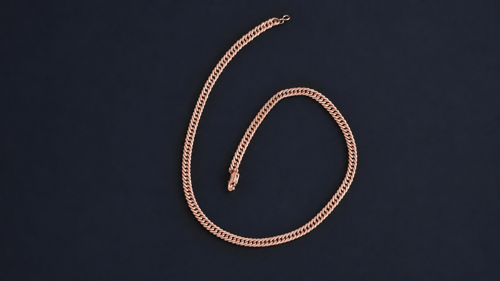 Flat Curb Chain – 18K Rose Gold