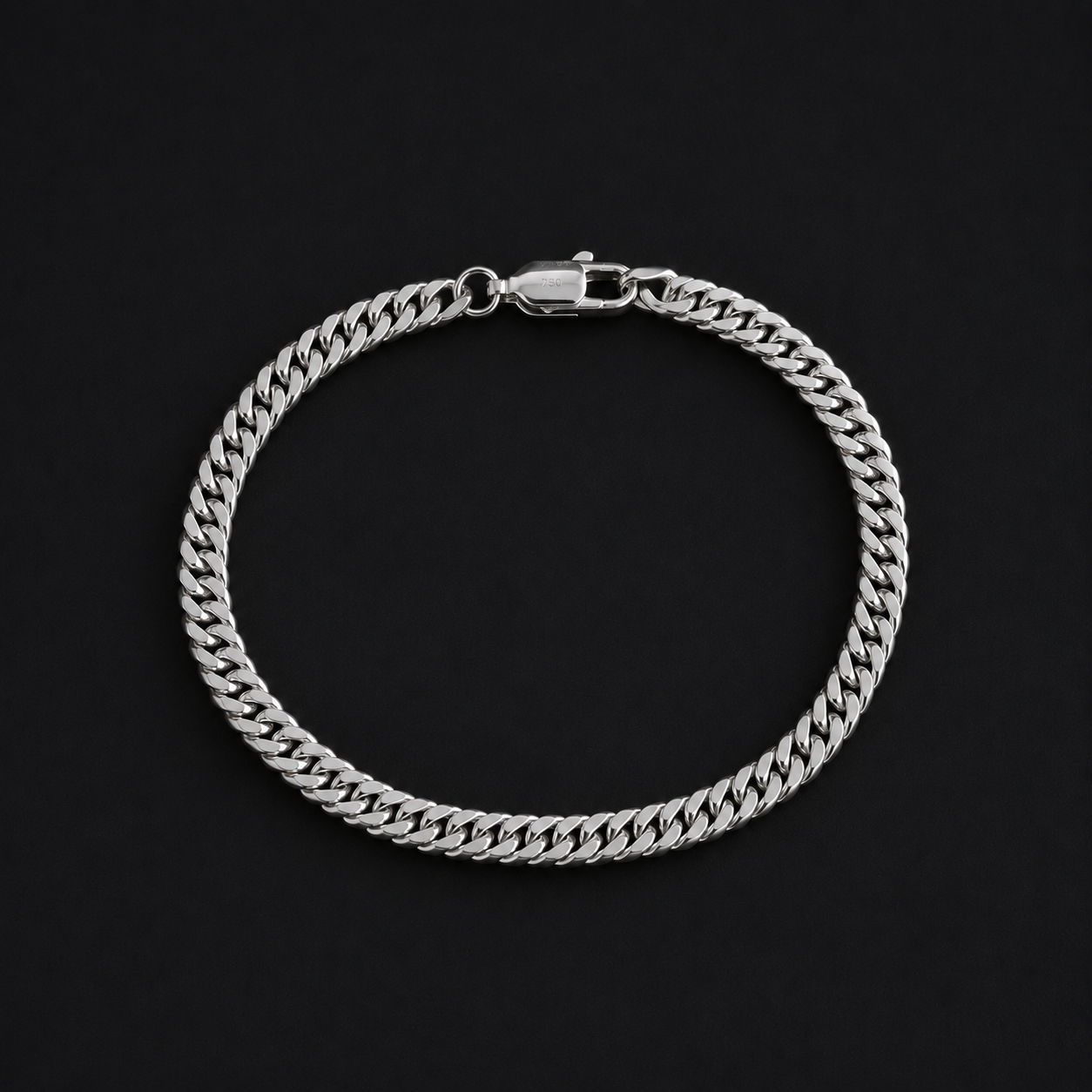 Flat Curb Chain Bracelet – Platinum