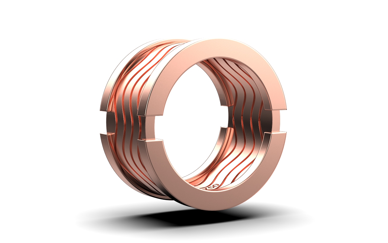 Aku Wave Ring – 18K Rose Gold Aku Wave Ring – 18K Rose Gold